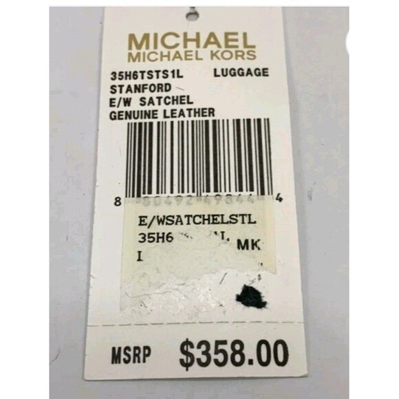 Vintage Michael Kors Standford Tan Leather Satchel Saddle Bag Handbag - Picture 15 of 15